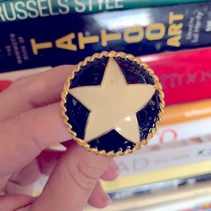 STAR handmade artsy ring OS statement jewelry